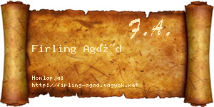 Firling Agád névjegykártya